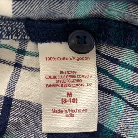 Faded Glory blue plaid flannel button down long sleeve shirt - Picture 12 of 15